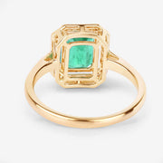 Bids.com 1.62 Carat Genuine Ethiopian Emerald and White Diamond 14K Yellow Gold Ring Rings