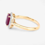 Bids.com 1.59 Carat Genuine Ruby and White Diamond 10K Yellow Gold Ring Rings