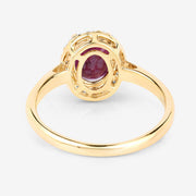 Bids.com 1.59 Carat Genuine Ruby and White Diamond 10K Yellow Gold Ring Rings