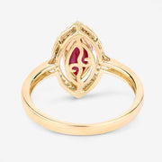 Bids.com 1.52 Carat Genuine Ruby and White Diamond 10K Yellow Gold Ring Rings
