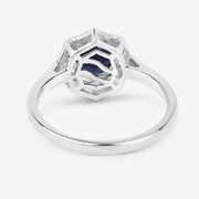 Bids.com 1.34 Carat Genuine Blue Sapphire and White Diamond 10K White Gold Ring Rings