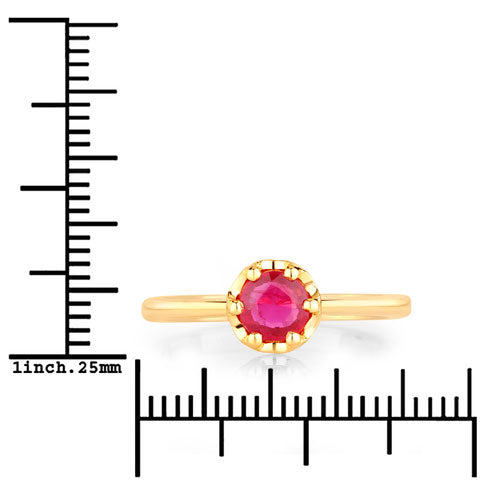 Bids.com 0.50 Carat Genuine Ruby 14K Yellow Gold Ring Rings