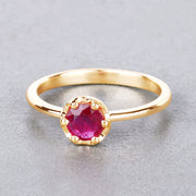 Bids.com 0.50 Carat Genuine Ruby 14K Yellow Gold Ring Rings