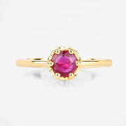Bids.com 0.50 Carat Genuine Ruby 14K Yellow Gold Ring Rings