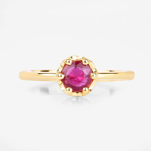 Bids.com 0.50 Carat Genuine Ruby 14K Yellow Gold Ring Rings