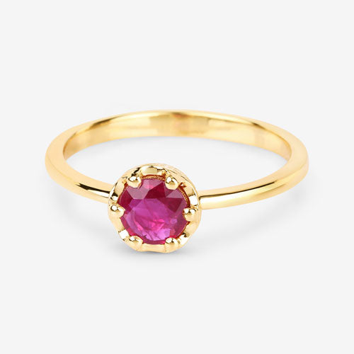 Bids.com 0.50 Carat Genuine Ruby 14K Yellow Gold Ring Rings