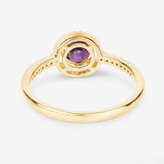 Bids.com 0.92 Carat Genuine Ruby and White Diamond 14K Yellow Gold Ring Rings