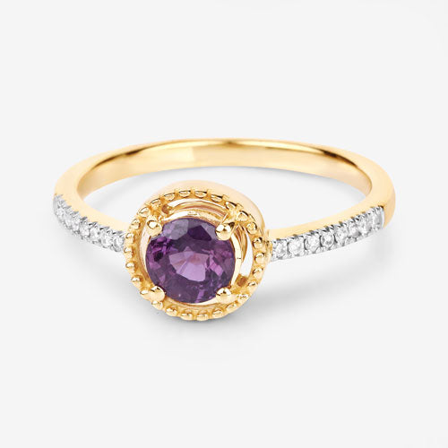 Bids.com 0.92 Carat Genuine Ruby and White Diamond 14K Yellow Gold Ring Rings