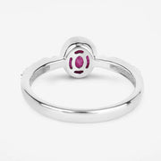 Bids.com 1.00 Carat Genuine Ruby and White Diamond 14K White Gold Ring Rings