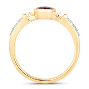 Bids.com 1.00 Carat Genuine Ruby and White Diamond 14K Yellow Gold Ring Rings