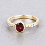 Bids.com 1.00 Carat Genuine Ruby and White Diamond 14K Yellow Gold Ring Rings