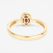 Bids.com 1.00 Carat Genuine Ruby and White Diamond 14K Yellow Gold Ring Rings
