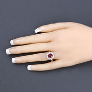 Bids.com 1.67 Carat Genuine Ruby and White Diamond 14K Yellow Gold Ring Rings