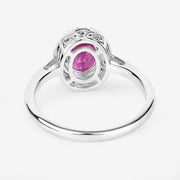 Bids.com 1.83 Carat Genuine Ruby and White Diamond 14K White Gold Ring Rings