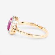 Bids.com 1.83 Carat Genuine Ruby and White Diamond 14K Yellow Gold Ring Rings