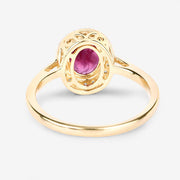 Bids.com 1.83 Carat Genuine Ruby and White Diamond 14K Yellow Gold Ring Rings