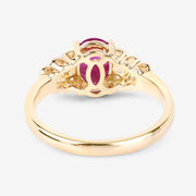 Bids.com 1.52 Carat Genuine Ruby and White Diamond 14K Yellow Gold Ring Rings