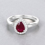 Bids.com 1.02 Carat Genuine Ruby and White Diamond 14K White Gold Ring Rings