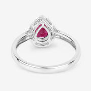 Bids.com 1.02 Carat Genuine Ruby and White Diamond 14K White Gold Ring Rings