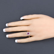 Bids.com 1.02 Carat Genuine Ruby and White Diamond 14K Yellow Gold Ring Rings