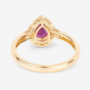 Bids.com 1.02 Carat Genuine Ruby and White Diamond 14K Yellow Gold Ring Rings