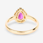 Bids.com 0.94 Carat Genuine Ruby and White Diamond 14K Yellow Gold Ring Rings