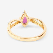 Bids.com 0.52 Carat Genuine Ruby and White Diamond 14K Yellow Gold Ring Rings