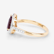 Bids.com 1.25 Carat Genuine Ruby and White Diamond 14K Yellow Gold Ring Rings