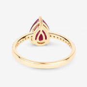 Bids.com 1.68 Carat Genuine Ruby and White Diamond 14K Yellow Gold Ring Rings