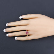 Bids.com 1.08 Carat Genuine Ruby and White Diamond 14K Yellow Gold Ring Rings