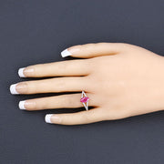 Bids.com 1.58 Carat Genuine Ruby and White Diamond 14K Yellow Gold Ring Rings