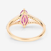 Bids.com 1.58 Carat Genuine Ruby and White Diamond 14K Yellow Gold Ring Rings