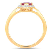 Bids.com 1.57 Carat Genuine Ruby and White Diamond 14K Yellow Gold Ring Rings