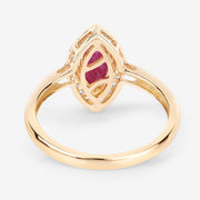 Bids.com 1.57 Carat Genuine Ruby and White Diamond 14K Yellow Gold Ring Rings