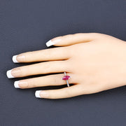 Bids.com 1.51 Carat Genuine Ruby and White Diamond 14K White Gold Ring Rings