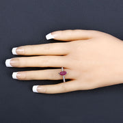 Bids.com 1.51 Carat Genuine Ruby and White Diamond 14K Yellow Gold Ring Rings