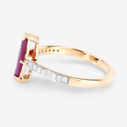 Bids.com 1.51 Carat Genuine Ruby and White Diamond 14K Yellow Gold Ring Rings