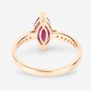Bids.com 1.51 Carat Genuine Ruby and White Diamond 14K Yellow Gold Ring Rings