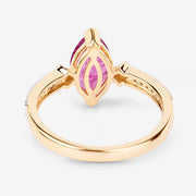 Bids.com 1.01 Carat Genuine Ruby and White Diamond 14K Yellow Gold Ring Rings