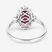 Bids.com 1.54 Carat Genuine Ruby and White Diamond 14K White Gold Ring Rings