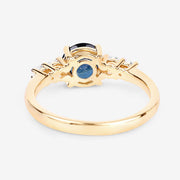 Bids.com 1.38 Carat Genuine Blue Sapphire and White Diamond 14K Yellow Gold Ring Rings