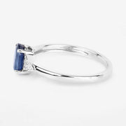 Bids.com 1.01 Carat Genuine Blue Sapphire and White Diamond 14K White Gold Ring Rings