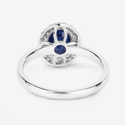 Bids.com 1.84 Carat Genuine Blue Sapphire and White Diamond 14K White Gold Ring Rings