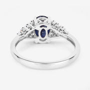 Bids.com 1.73 Carat Genuine Blue Sapphire and White Diamond 14K White Gold Ring Rings