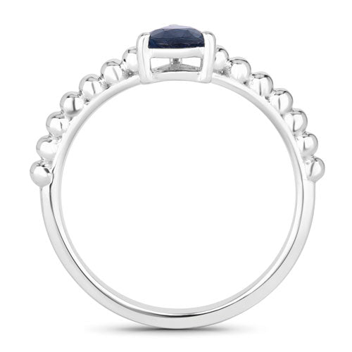 Bids.com 0.50 Carat Genuine Blue Sapphire 14K White Gold Ring Rings