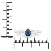 Bids.com 0.50 Carat Genuine Blue Sapphire 14K White Gold Ring Rings