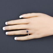 Bids.com 0.50 Carat Genuine Blue Sapphire 14K White Gold Ring Rings