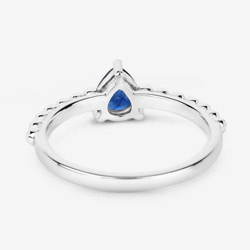 Bids.com 0.50 Carat Genuine Blue Sapphire 14K White Gold Ring Rings