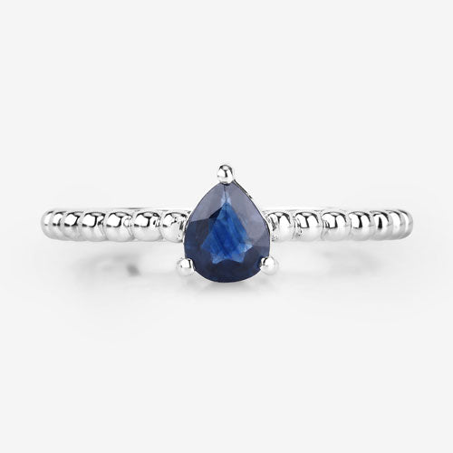 Bids.com 0.50 Carat Genuine Blue Sapphire 14K White Gold Ring Rings