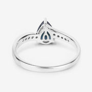 Bids.com 0.89 Carat Genuine Blue Sapphire and White Diamond 14K White Gold Ring Rings